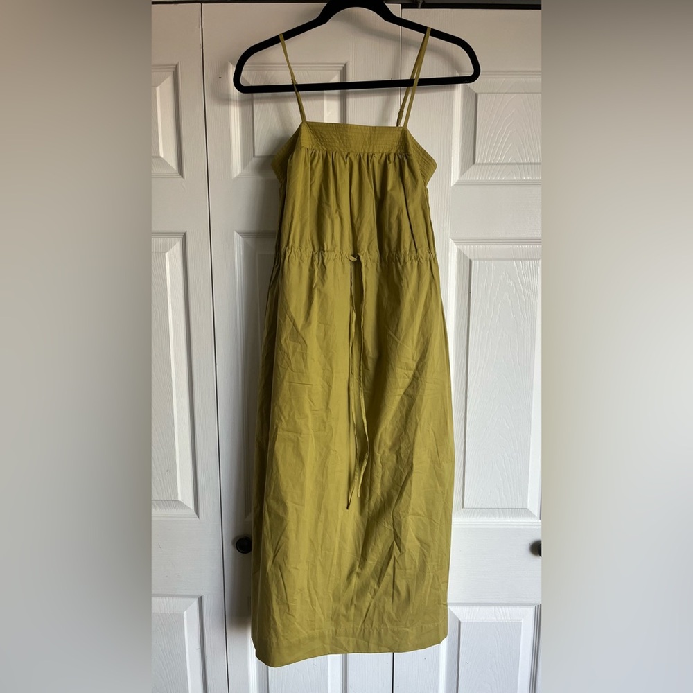 En Saison Minimal Tie Waist Collins Chartreuse Midi Dress - Picture 6 of 11